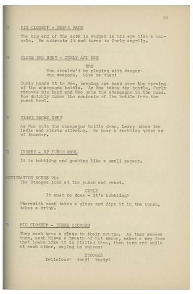 Moe Howard's 34pp. Script Dated January 1939 for The Three Stooges Film ''Three Sappy People'', With Working Title ''Three Sloppy People'' -- Paper Loss to Back Cover, Else Very Good Plus Condition